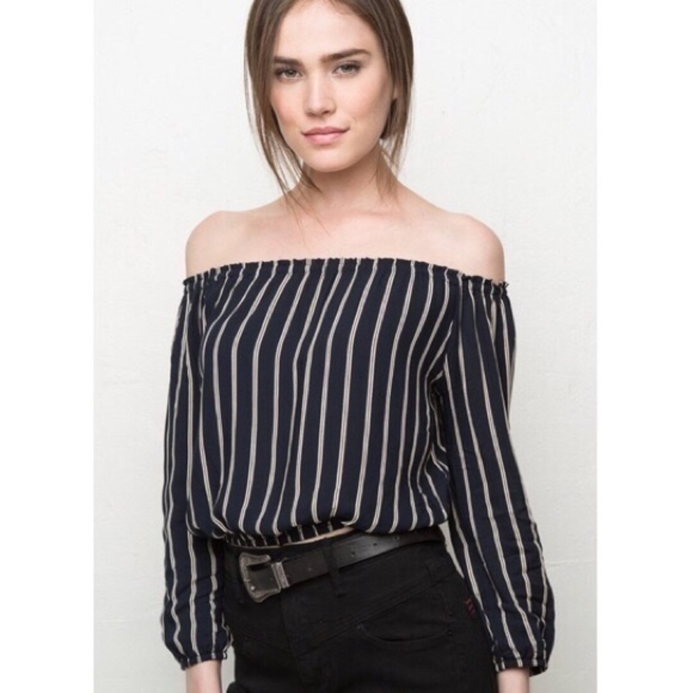 Brandy Melville striped off the shoulder top